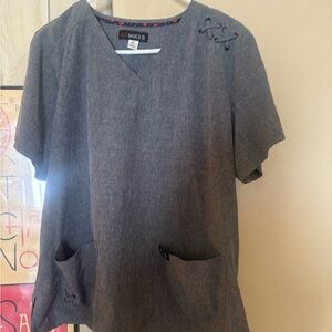 Koi Women's Gray Scrub Top